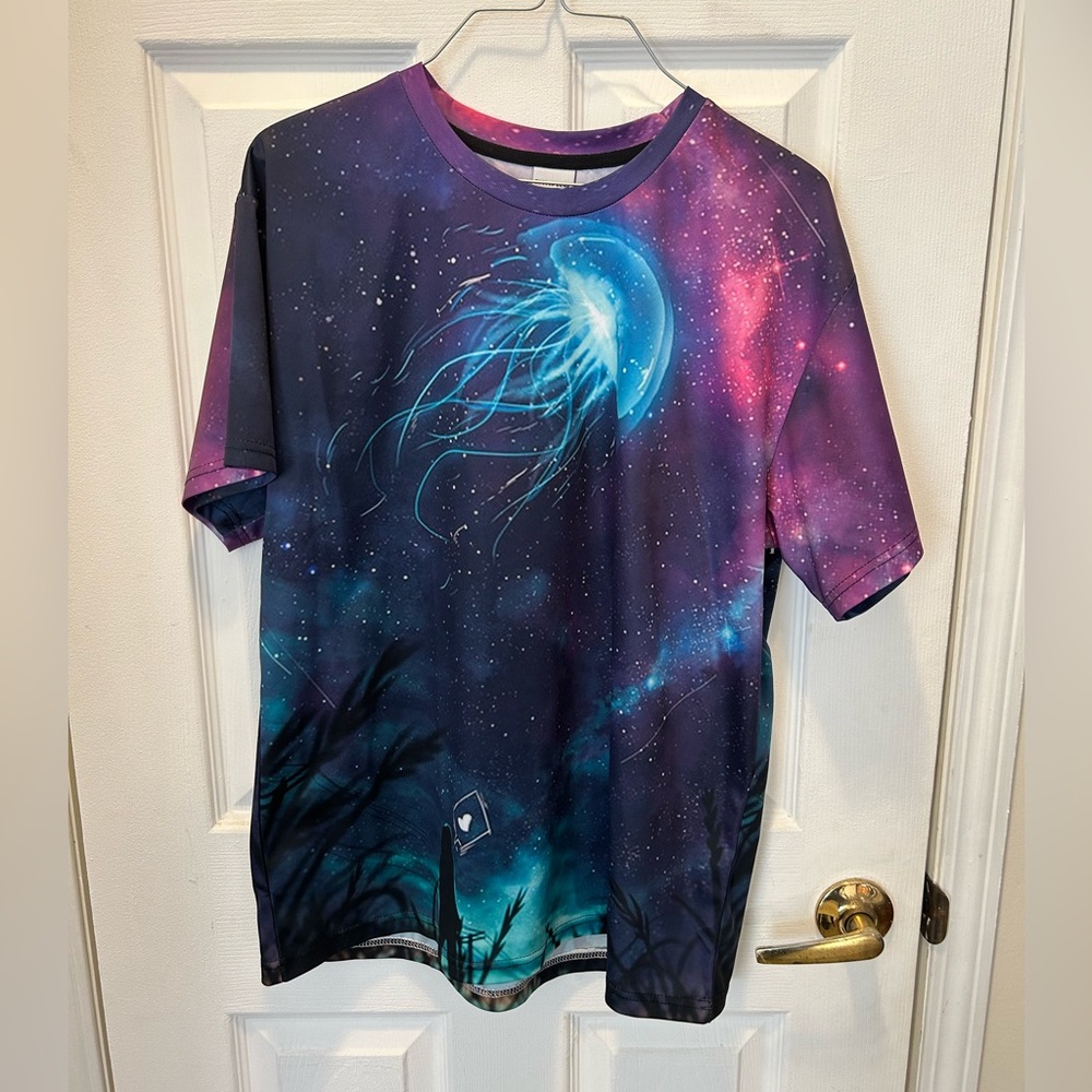 Graphic jelly fish unisex polyester shirt‎